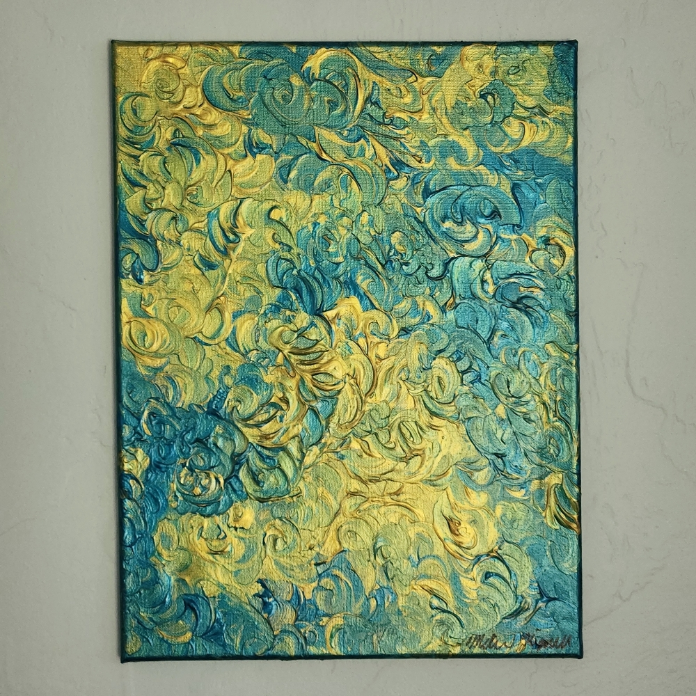 "Ignition" original art hand painted acrylic textured abstract canvas painting
